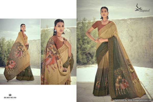 Meghdoot Gianna Regular Wear Tussar Silk Printed Latest Saree Collection